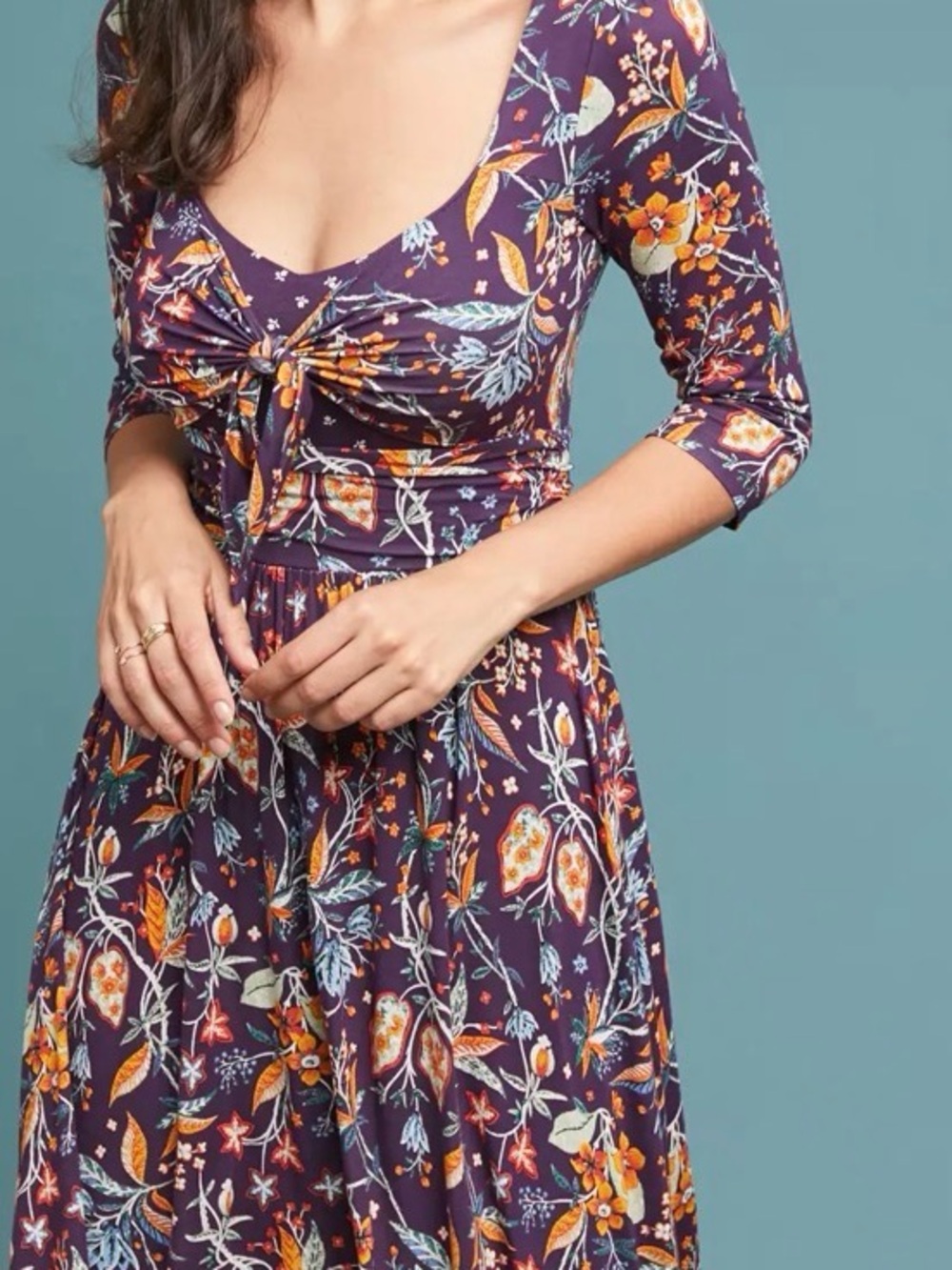 Maeve by Anthropologie Beloved Floral  Asymmetrical Dress M Romantic Fairy Boho